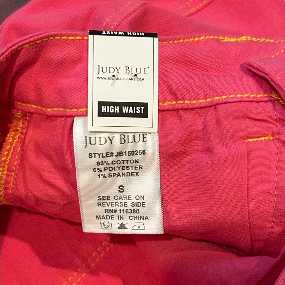 Judy Blue Vibrant Pink High Waist Shorts